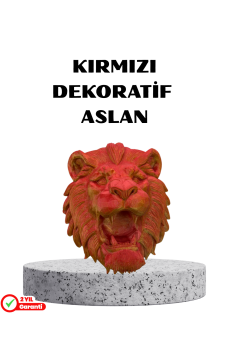 Özel Tasarım 3D Aslan Figürü Duvar Süsü Dekoratif Heykel 20x21 cm