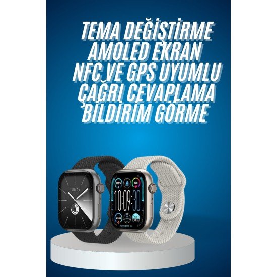 Akıllı Kol Saat Amoled Ekran Android ve İOS Uyumlu Arama Konuşma