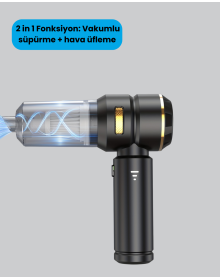 15000 PA Emiş Gücü ve Hava Üfleme Özellikli Şarjlı Süpürge