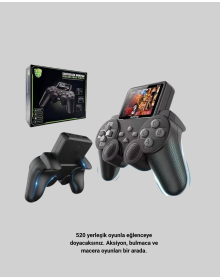 Çocuklar ve Yetişkinler İçin Uygun 500 Oyunlu Taşınabilir Mini Retro El Konsolu