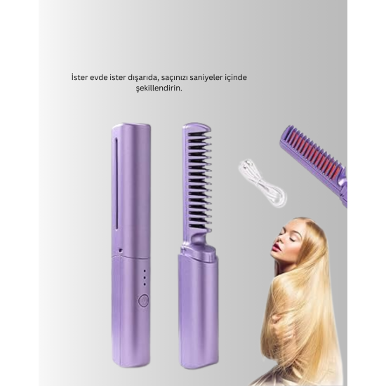 Isıtmalı Saç Düzleştirici Fırça – Kablosuz ve Hafif Tasarım Isıtmalı Saç Düzleştirici Fırça – Kablosuz ve Hafif Tasarım