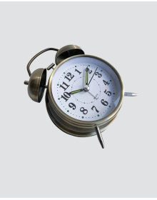 Dekoratif Bronz Renk Metal Alarmlı Masa Üstü Saat Klasik Tasarım