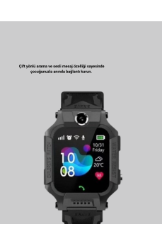 S10 Siyah Çocuk Takip Saati Güvenli Alan Uyarısı ve Sesli Mesaj
