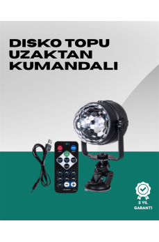 7 Farklı Aydınlatma Modu ve Ses Sensörlü Disko Topu Lambası