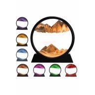 7 Inç Mavi Orta Boy Dekoratif Yuvarlak Şık Kum Tablosu Modern Dekoratif Süs