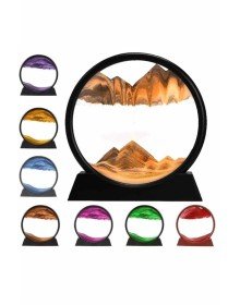 7 Inç Mavi Orta Boy Dekoratif Yuvarlak Şık Kum Tablosu Modern Dekoratif Süs