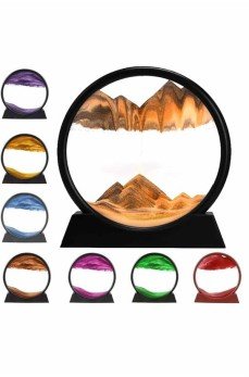 7 Inç Mavi Orta Boy Dekoratif Yuvarlak Şık Kum Tablosu Modern Dekoratif Süs