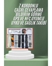 7 Kordonlu Akıllı Saat Plastik Kordon Hasır Kordon Çelik Kordon