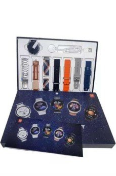 7 Kordonlu Akıllı Saat Siyah Kasa Dokunmatik Ekran Uyku ve Sağlık Takibi