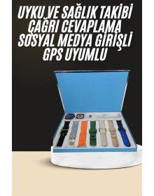 7 Kordonlu Unisex Akıllı Saat Çoklu Kordon Seçeneği Amoled Ekran