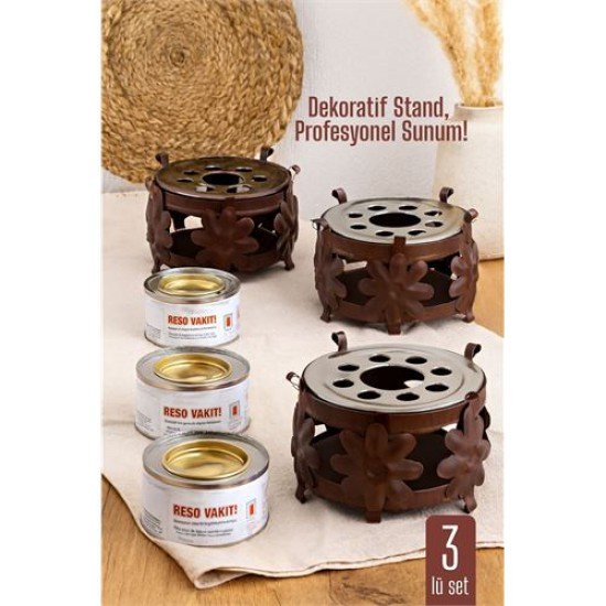 3 lü SET Dekoratif Metal Osmanlı Ocağı ve Reşo Yakıtı – Isıtmalı Sunum İçin Güvenli ve Şık Çözüm 3 lü SET Dekoratif Metal Osmanlı Ocağı ve Reşo Yakıtı – Isıtmalı Sunum İçin Güvenli ve Şık Çözüm