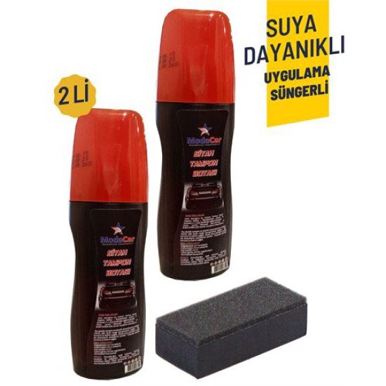 Suya Dayanıklı Siyah Tampon Boyası Uygulama Süngerli Suya Dayanıklı Siyah Tampon Boyası Uygulama Süngerli