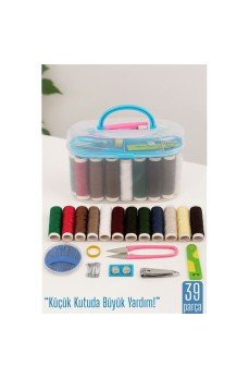 Özel Kutulu 39 Parça Dikiş Seti – Renkli İplikler, Makas, İğne, Mezura ve Aksesuarlar 711837 Özel Kutulu 39 Parça Dikiş Seti – Renkli İplikler, Makas, İğne, Mezura ve Aksesuarlar 711837