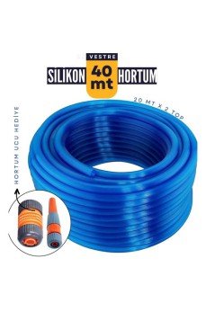 40 Metre Silikonlu Bahçe Hortumu Sulama Aparatı HEDİYELİ