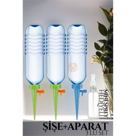 Çiçek Damlama Sulama Şişe Aparat Seti 3 Şişe Çiçek Damlama Sulama Şişe Aparat Seti 3 Şişe