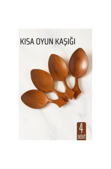 Kısa Oyun Kaşığı Halk Oyunu Kaşığı - Kına Kaşığı Kısa Saplı Zeybek Oyun Kaşığı 4 ADET