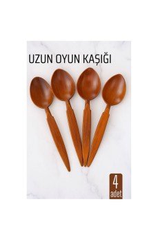 Uzun Oyun Kaşığı Halk Oyunu Kaşığı - Kına Kaşığı Uzun Saplı Zeybek Oyun Kaşığı 4 ADET