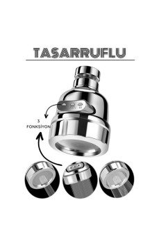 3 Fonksiyonlu Tasarruflu Musluk Başlığı Krom