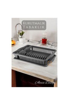 Bulaşık Durulama Sepeti Tabaklık Bulaşık Kurutmalık GRİ Alessi