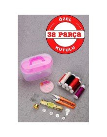32 Parça Kutulu Seyahat Dikiş İğne İplik Seti