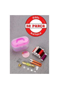 32 Parça Kutulu Seyahat Dikiş İğne İplik Seti 32 Parça Kutulu Seyahat Dikiş İğne İplik Seti