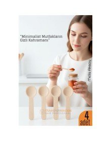 4’lü Ahşap Ölçü Kaşığı Seti – 6.5 cm Doğal Ahşap, Baharat ve Kahve İçin Pratik Mutfak Yardımcısı