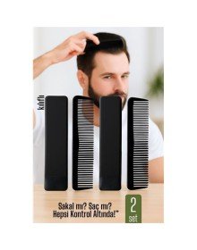 2 li Kılıflı Cep Tarağı – 14 x 3 cm | Kompakt, Şık ve Taşınabilir Erkek Bakım Tarağı