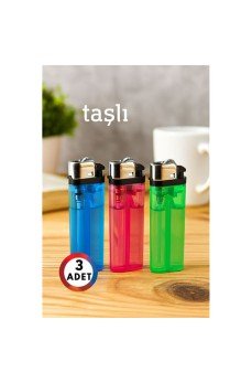 3’lü Taşlı Çakmak Seti – Renkli Gövde | Gazlı, Ekonomik ve Güvenli Kullanım 3’lü Taşlı Çakmak Seti – Renkli Gövde | Gazlı, Ekonomik ve Güvenli Kullanım