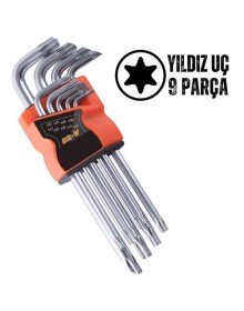 Yıldız Torx Combination 9 Parça Alyan Seti