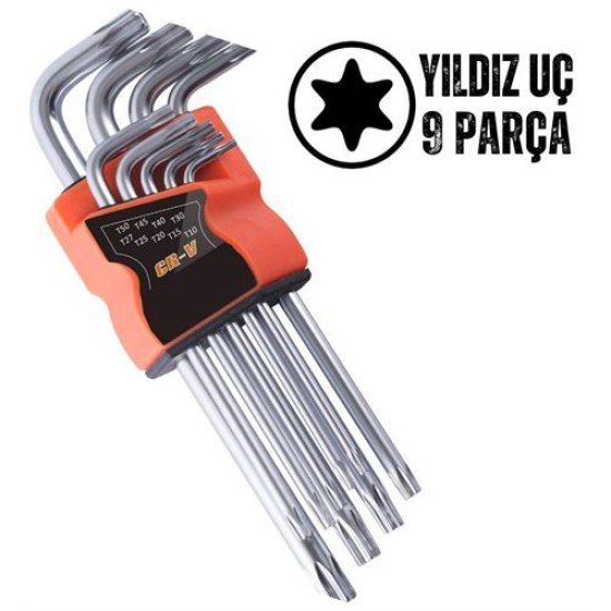 Yıldız Torx Combination 9 Parça Alyan Seti Yıldız Torx Combination 9 Parça Alyan Seti