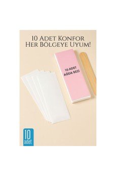 10’lu Ağda Bezi Seti + Spatula | Her Bölgeye Uyumlu | Evde Pratik Tüy Alma İçin