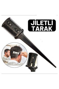 Jiletli Kırık Saç Sakal Düzletme İnceltme Tarağı