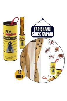 12 Adet Yapışkanlı Sinek Kapanı 74 cm 12 Adet Yapışkanlı Sinek Kapanı 74 cm