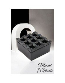 Rexite Siyah Metal 9 Gözlü Kül Tablası