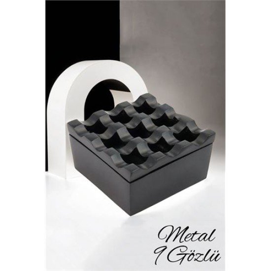 Rexite Siyah Metal 9 Gözlü Kül Tablası Rexite Siyah Metal 9 Gözlü Kül Tablası