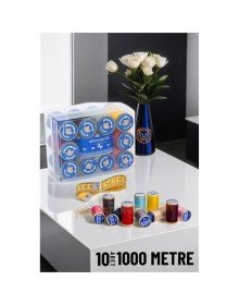 10 Renk 1000 Mt Kutulu Mezuralı Dikiş İpliği Seti