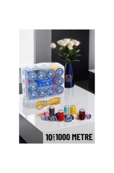 10 Renk 1000 Mt Kutulu Mezuralı Dikiş İpliği Seti 10 Renk 1000 Mt Kutulu Mezuralı Dikiş İpliği Seti