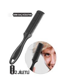 2 Jiletli Kırık Saç Sakal Düzletme İnceltme Tarağı