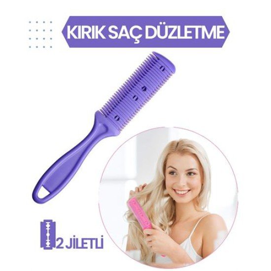 2 Jiletli Kırık Saç Düzeltme İnceltme Tarağı 2 Jiletli Kırık Saç Düzeltme İnceltme Tarağı
