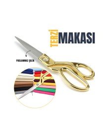 Terzi Makası – Paslanmaz Çelik Bıçaklı, Altın Renkli Profesyonel Kumaş Kesme Makası