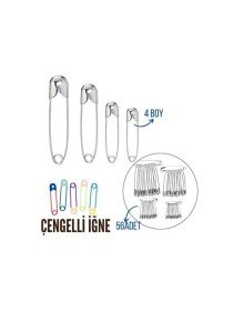 Çengelli İğne 4 Boy 56 Adet