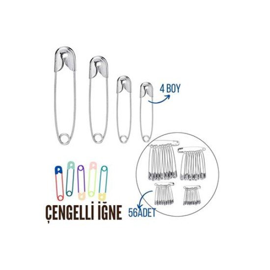 Çengelli İğne 4 Boy 56 Adet Çengelli İğne 4 Boy 56 Adet