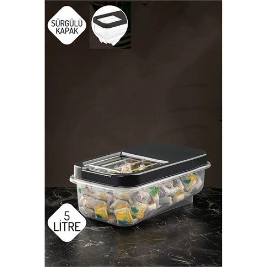 Reagan Tablet ve Deterjan Saklama Kutusu 5 lt ANTRASİT Reagan Tablet ve Deterjan Saklama Kutusu 5 lt ANTRASİT