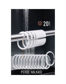 Banyo Perde Halkası 20'li Set – Dayanıklı, Kolay Takılan, Şık Tasarım