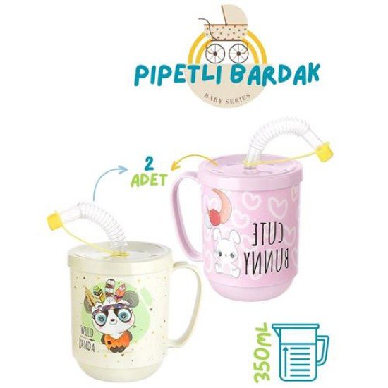 Pipetli Bardak 2 li Momma Design Pipetli Bardak 2 li Momma Design