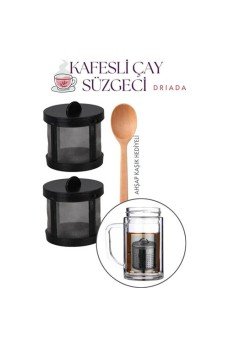 Kaşıklı Kafes Çay Süzgeci - 2 li Bitki Çayı Süzgeci - Polikarbon
