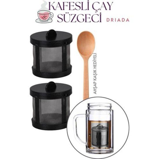Kaşıklı Kafes Çay Süzgeci - 2 li Bitki Çayı Süzgeci - Polikarbon Kaşıklı Kafes Çay Süzgeci - 2 li Bitki Çayı Süzgeci - Polikarbon