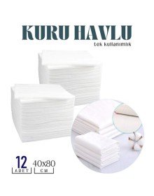 Tek Kullanımlık Kuru Havlu Çok Amaçlı 40X80 CM 12 Adet