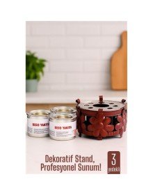 Dekoratif Metal Osmanlı Ocağı ve 3 YEDEK Reşo Yakıtı – Isıtmalı Sunum İçin Güvenli ve Şık Çözüm