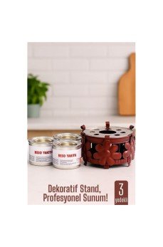 Dekoratif Metal Osmanlı Ocağı ve 3 YEDEK Reşo Yakıtı – Isıtmalı Sunum İçin Güvenli ve Şık Çözüm